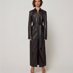 KHY (sold out) Faux leather collard coat